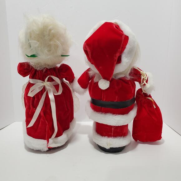 Vtg Santa & Mrs. Claus Paper Mache Christmas Décor 13" Tall Holiday - Picture 6 of 16